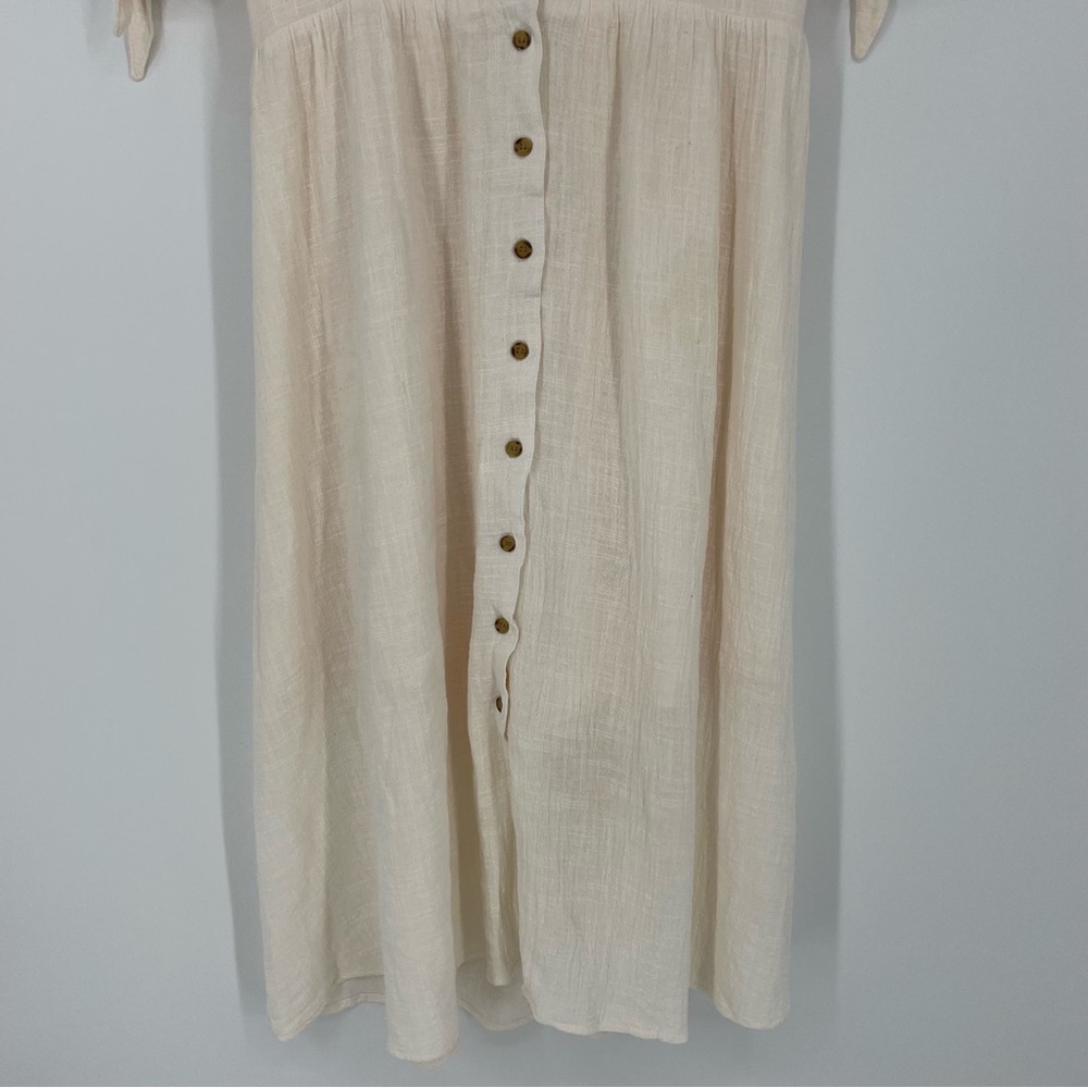 Brass & Roe Nina Button-Up Midi Dress Size Large cotton - Picture 4 of 13